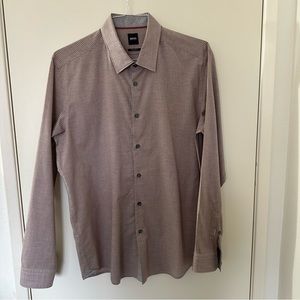 Hugo Boss men’s regular fit button down long sleeve shirt size L 100% cotton
